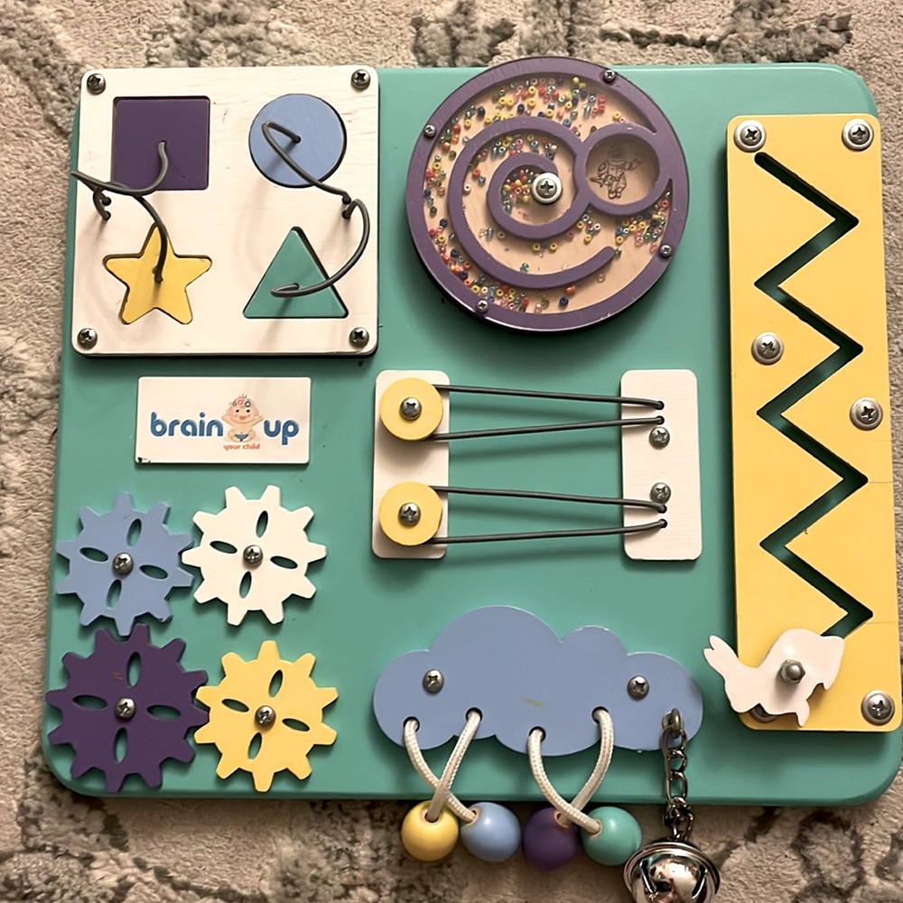 Brain Up Montessori Style Wooden Busy Board